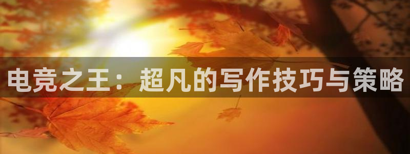 vkgame 威客电竞：电竞之王：超凡的写作技巧与策略