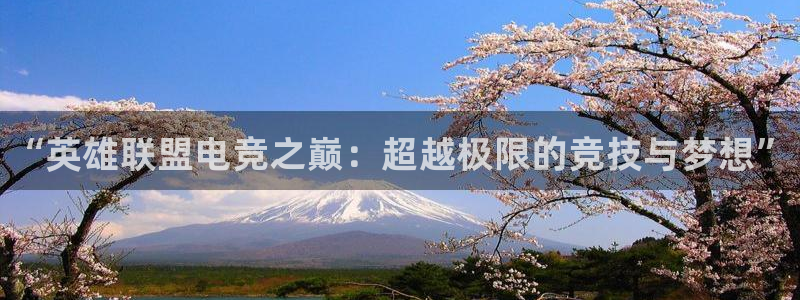 威客电竞官网：“英雄联盟电竞之巅：超越极限的竞技与梦想”