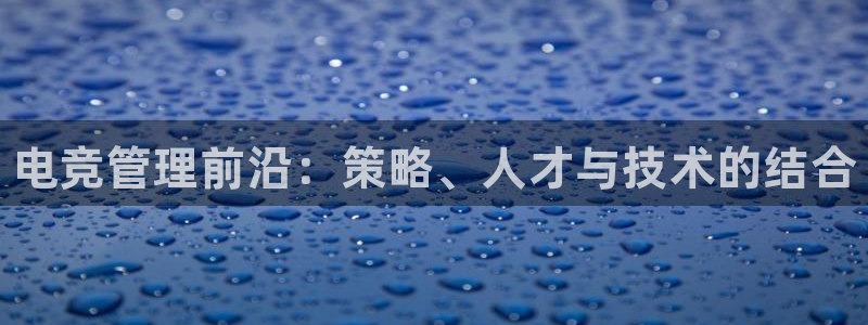 威客电竞·(中国)VKGAMING：电竞管理前沿：策略、人才与技术的结合